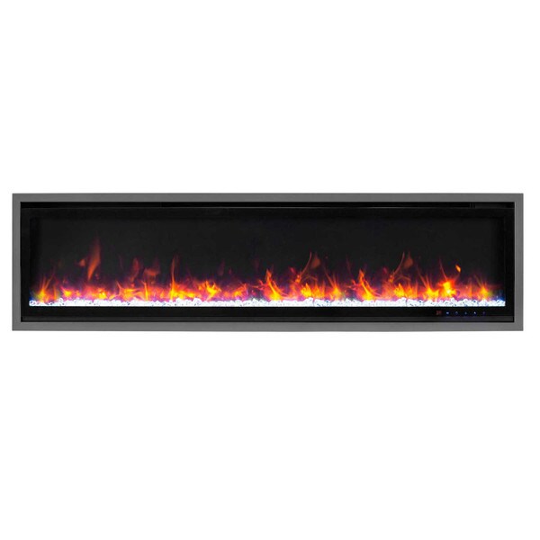 Grey electric fireplace